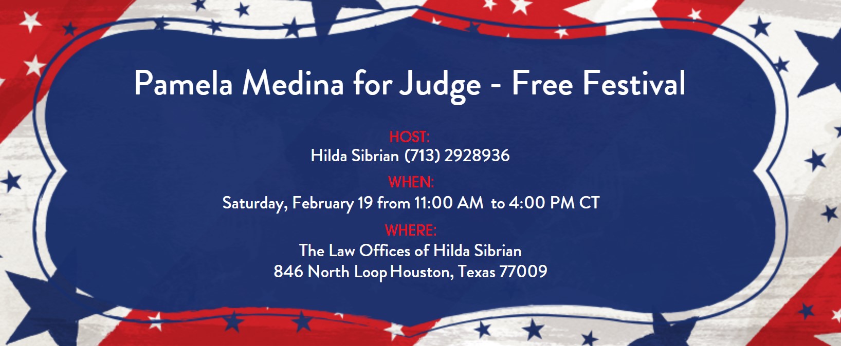 Pamela Medina for Judge Reception